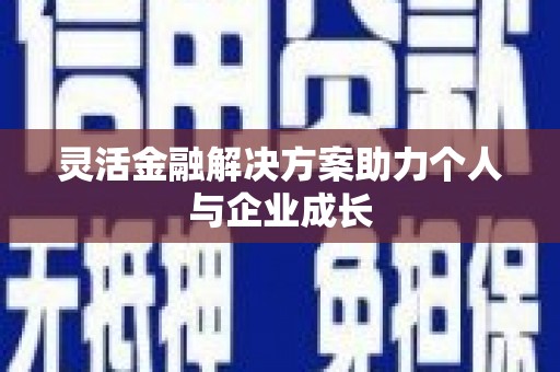 平顶山灵活金融解决方案助力个人与企业成长