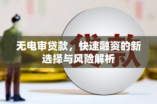 平顶山无电审贷款，快速融资的新选择与风险解析