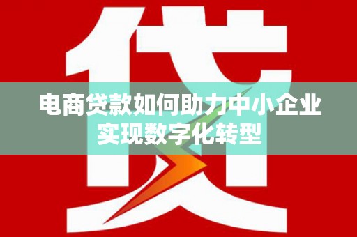 平顶山电商贷款如何助力中小企业实现数字化转型