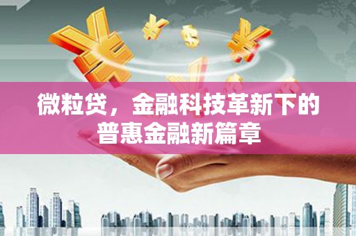 平顶山微粒贷，金融科技革新下的普惠金融新篇章