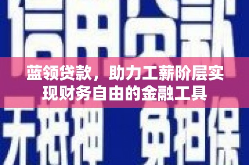平顶山蓝领贷款，助力工薪阶层实现财务自由的金融工具