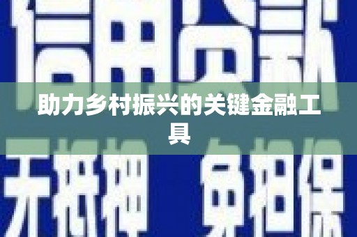 平顶山助力乡村振兴的关键金融工具