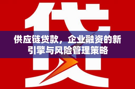 平顶山供应链贷款，企业融资的新引擎与风险管理策略
