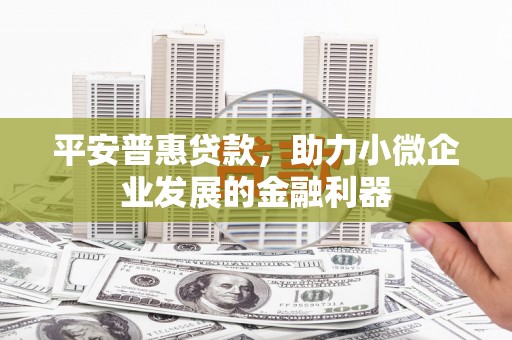 平顶山平安普惠贷款，助力小微企业发展的金融利器