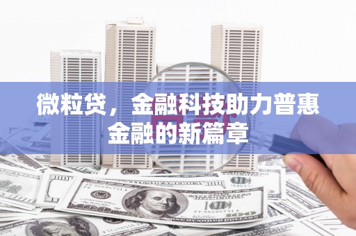 平顶山微粒贷，金融科技助力普惠金融的新篇章