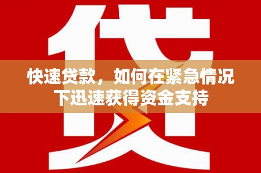 平顶山快速贷款,如何在紧急情况下迅速获得资金支持 平顶山快速贷款,如何在紧急情况下迅速获得资金支持