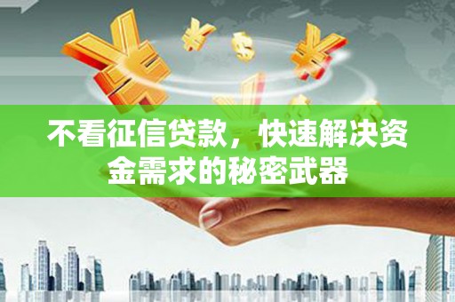 平顶山不看征信贷款，快速解决资金需求的秘密武器