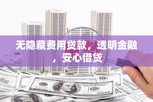 平顶山无隐藏费用贷款，透明金融，安心借贷