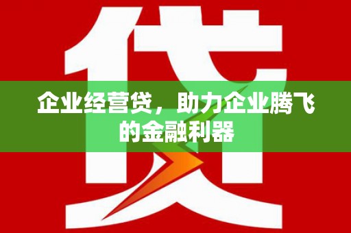 平顶山企业经营贷，助力企业腾飞的金融利器