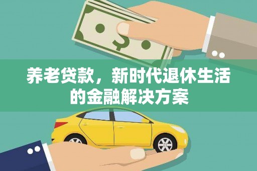 平顶山养老贷款，新时代退休生活的金融解决方案